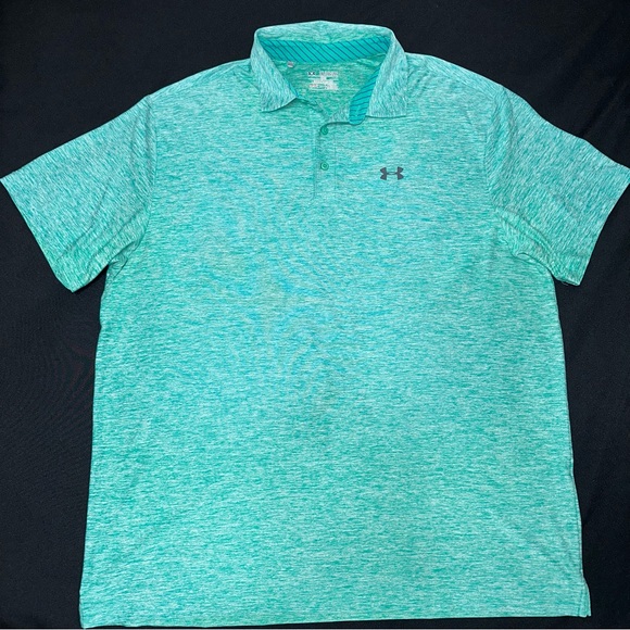 Under Armour heat gear polo‎ style shirt men’s 2XL loose fit green - Picture 1 of 5